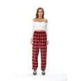 thumbnail image 2 of Women's Pajama Pants Comfy Stretch Plaid Pajama Wide Leg Lounge Pants, 2 of 3