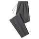 thumbnail image 3 of Pantalones de chándal de felpa cepillada para hombre: cintura elástica, cordón, bolsillos laterales; pantalones ligeros de poliéster para todas las estaciones., 3 of 8