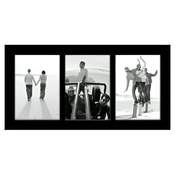 Malden 3-Opening 5 x 7 Black Picture Frame