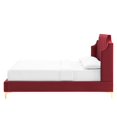 thumbnail image 5 of Platform Bed Frame, Queen Size, Velvet, Red, Modern Contemporary Urban Design, Bedroom Master Guest Suite, 5 of 8