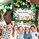 thumbnail image 3 of Banner de fondo personalizado para decoración de fiesta de feliz cumpleaños número 60, fondo negro y dorado con globo, 3 of 8
