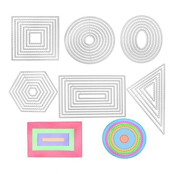 6 Pieces Cutting Die Stencils Metal Set,Different Shape Die Cut Polygon Embossing Tools for Card Making S
