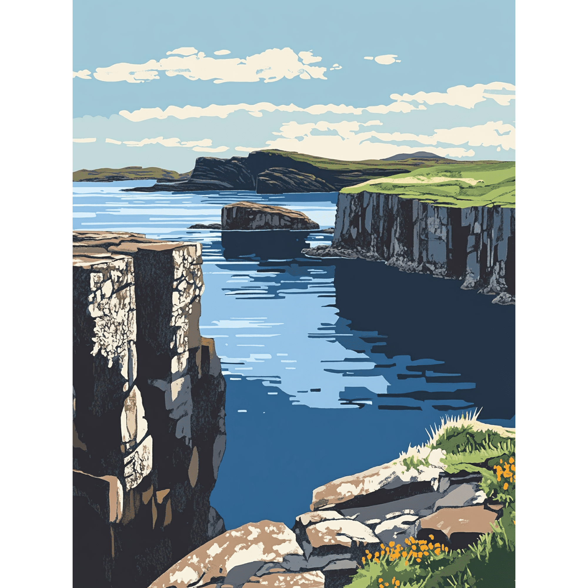 Stunning Coastal Cliff Canvas Print/Wall Art, Perfect for Living Room, Bedroom, Office, Bathroom, and Kitchen Decoration.