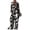 Black, variant on Womens Fall Tops Trendy Casual Trend Print Loose Long Sleeve Shirt Straight Leg Pants Suit Green