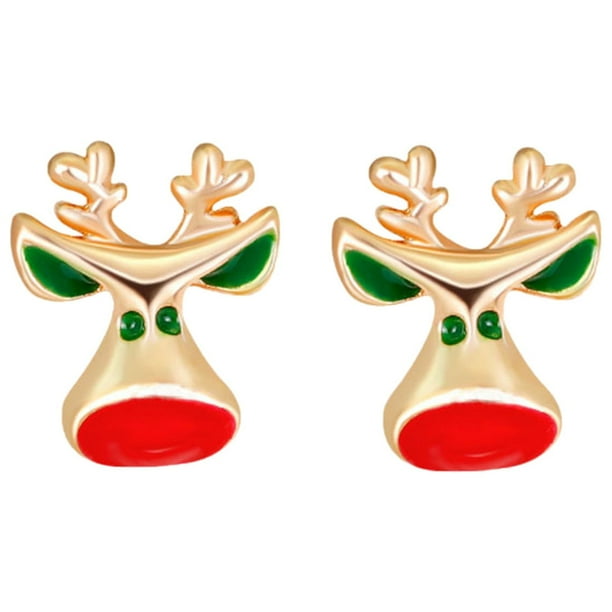 onlyliua Liquidación Pendientes Navideños En Forma de Botón, Pendientes Rojos, Árbol de Navidad, Copo de Nieve Europe, Bastón, Accesorios