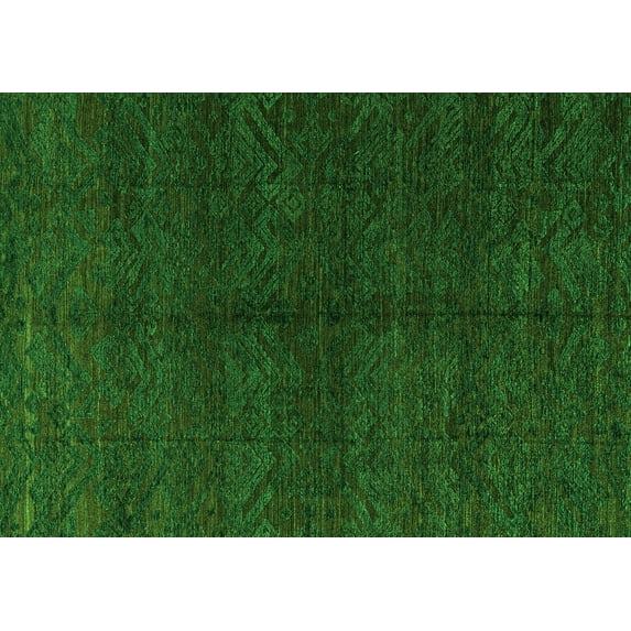 Ahgly Company Indoor Rectangle Abstract Green Modern Area Rugs, 7' x 10'