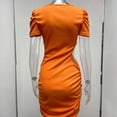 thumbnail image 3 of Women Short Dress, Cut Out Waist Dress Hip Wrap Stylish  For Date ANGGREK Naranja XXL, 3 of 7