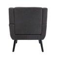 thumbnail image 5 of JAMPOOCA Modern Linen Upholstered Accent Chair, Sigle Side Sofa Chair with Solid Wood Legs, Living Room Chairs for Bedroom Office, Dark Gray, 5 of 9