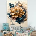 thumbnail image 2 of Designart Light Orange And Dark Blue Dhalia IV Canvas Wall Art, 2 of 5