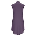 thumbnail image 7 of Hurxie Women's Sleeveless Shirt Dress Button Down Ruffle Hem Mini Dresses with Pockets Purple,XL, 7 of 7