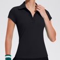 thumbnail image 3 of Gealkoca Women's Short Sleeve Golf Shirts Tennis Shirts Sport T-Shirts Workout Tops Business Casual V Neck Collared Shirt Tennis Work Tops, 3 of 6