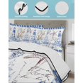 thumbnail image 4 of Coastal Blue Full Size Down Alternative Comforter, Lightweight Comforter Quilt Bedding Set with Pillow Shams Ocean Nautical Lighthouse Starfish Anchor All Seasons Bed Comforter Duvet Insert 78"x90", 4 of 7