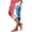 AA-Blue, variant on Women's 4th of July Leggings, Stretch High Waist American Flag Print Yoga Pants Summer Casual Knee Length Patriotic Legging Capris Blue XL