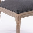 thumbnail image 5 of French Elegant Design Upholstered Antique Painting Linen Dining Chairs, Retro Dining Chairs with Solid Wood Frame and Legs, Armless Kitchen Chairs with Rattan Back, Parson Chairs(Gray,Set of 4), 5 of 10
