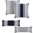 thumbnail image 4 of Ox Bay David 14" x 36" Navy Blue/Gray Striped Cotton Adult Decorative Throw Pillow Cover, 4 of 12