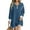 Navy blue, variant on Long Sleeved Women Patchwork Quarter Zipper Loose Ruffle Sweatshirt Dress