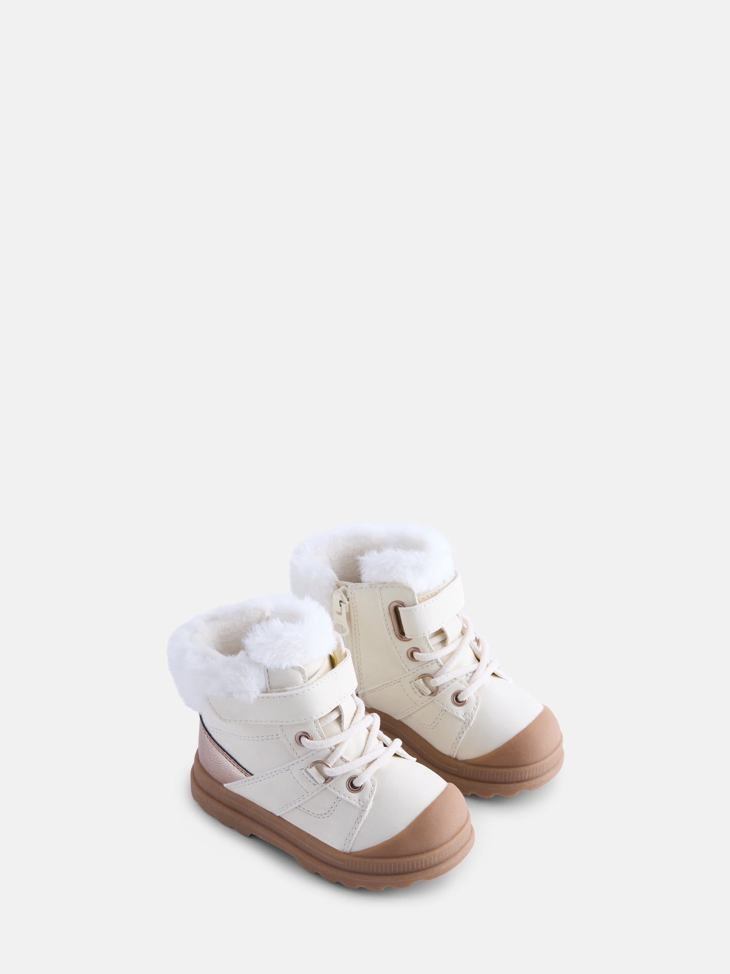 Wonder Nation Baby and Toddler Girls Winter Boots with Faux Fur Lining