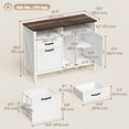 thumbnail image 3 of HOMCOM Lateral File Cabinet for Letter and A4 Size Filing Cabinet, White, 3 of 10