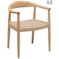 thumbnail image 3 of Set of 2 Wood and Rope Dining Chairs Exotic Boho Dining Room, 3 of 11