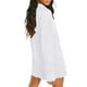 thumbnail image 2 of SAYOO , conjunto de ropa informal de 2 uds para mujer, camisas de manga larga fruncidas de color sólido con botones y pantalones cortos, traje SAYOO casual, 2 of 5