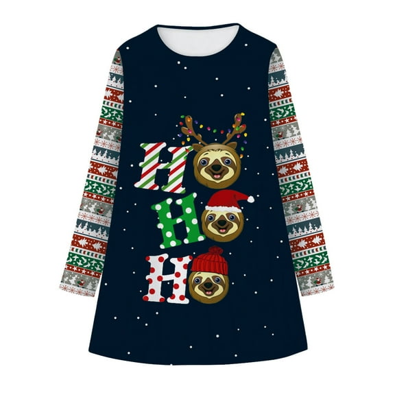 XEGLSBU Girls Dresses Blue Flowers Toddler Baby Kids Girls Christmas Print Party Dress Princess Dresses Clothes Girls Dresses Size 14-16 Fancy Dark Blue Size 8-9 Years