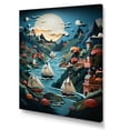 thumbnail image 2 of Designart "Hues Papercut Port Harbor painting II" Nautical & Beach Canvas Print, 2 of 5