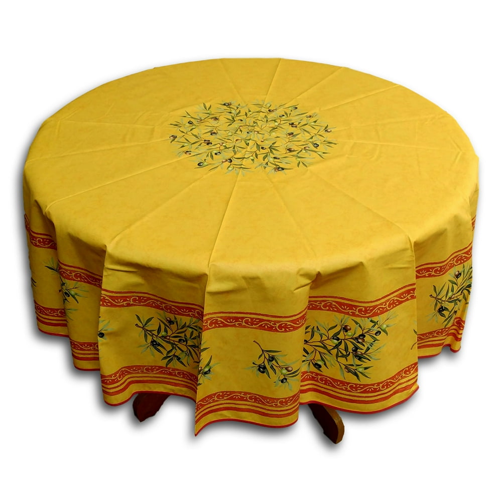 Wipeable Tablecloth Round Spillproof French Acrylic Coated Clos De