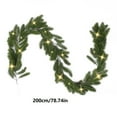 thumbnail image 3 of IMossad 70.8in Artificial Green Pine Needle Garland with Lights, Simulated Rattan Wreath for Christmas, Indoor/Outdoor Decoration, 3 of 6