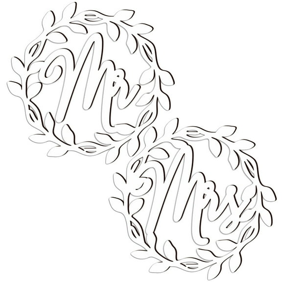 1 Set Wedding Engagement Wooden Chair Sign Mr and Mrs Chair Signs for Wedding