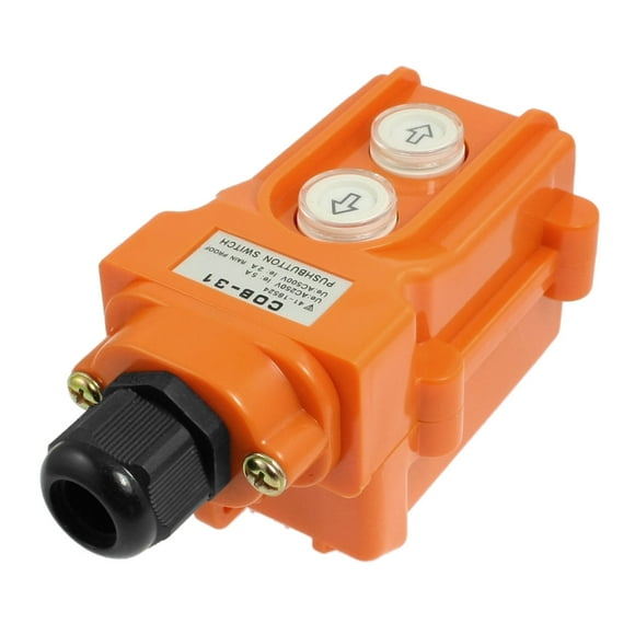 Unique Bargains AC 500V/2A AC 250V/5A Monmentary Hoist Pushbutton Switch Orange COB-31