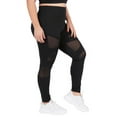 thumbnail image 2 of YELETE Women's Active Mesh Striped Single Pocket Leggings Black XL, 2 of 4