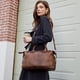 thumbnail image 3 of Bolso de hombro Iswee Satchel de piel vintage para mujer, color café, 3 of 9