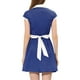 thumbnail image 3 of CAMISA DE VESTIR DE BOTONES PARA MUJER INSPIRE CHIC CON CUELLO DE MUESTRA Y MANGA CORTA, VESTIDOS DE TRABAJO CON CINTURÓN XL AZUL OSCURO, 3 of 6
