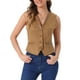 thumbnail image 4 of CHALECO SIN MANGAS DE SUEDE FALSO V DE MUJER INSPIRAR CHIC, BOTONES, VINTAGE, CASUAL, COLOR MARRÓN CLARO, TALLA S, 4 of 6