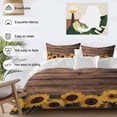 thumbnail image 3 of King 4 Piece Bedding Set Summer Sunflower Plant Soft Breathable Duvet Cover and Pillowcase, Farm Vintage Brown Wood Board Duvet Cover Set Bed Sheets for Bedroom Dormitory Guest Room, 3 of 9