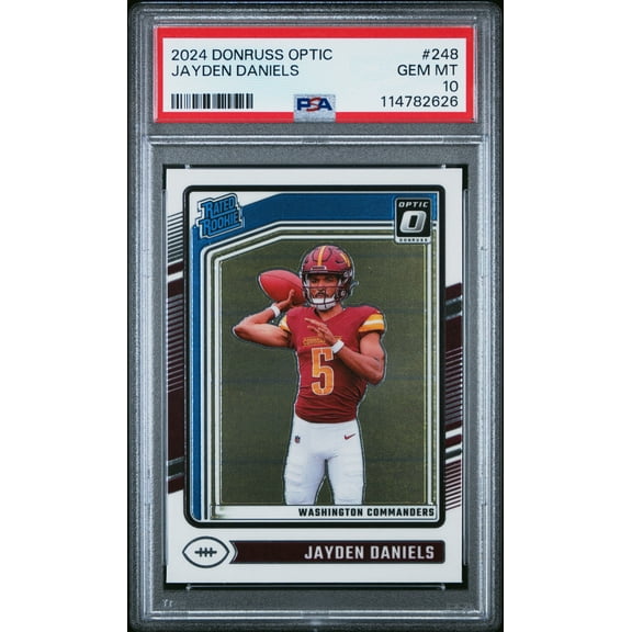 Graded 2024 Panini Donruss Optic Jayden Daniels #248 Rookie RC Football Card PSA 10 Gem Mint