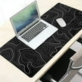 thumbnail image 6 of Topographic Contour Gaming Mouse Pad 35.4 X 15.7 Inch XXL Black Geographic Map Lines Full Des Mousepad Extended Large Non-Slip Rubber Base Keyboard Mat with Stitched Edges for Home Office, 6 of 6