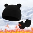 thumbnail image 2 of Hessimy Kids Bear Ear Knit Beanie and Mitten Set,2-Piece Winter Warm Accessory, 2 of 6