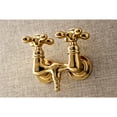 thumbnail image 3 of Kingston Brass AE37T2 Aqua Vintage 3-3/8 Inch Wall Mount Tub Faucet, Polished Brass, 3 of 4