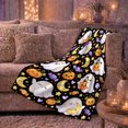 thumbnail image 5 of Sleepy Ghosts With Smiling Pumpkins And Moons, Soft Flannel Blanket with Soft autumn celebration Cartoon Print, Housewarming Gift and Home Decor for Bedroom and Living Room, 5 of 7