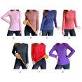 thumbnail image 4 of sweethay Ropa interior térmica para mujer, camisa interior elástica ajustada a prueba de frío para invierno, capa Base gruesa, camiseta interior Ropa interior Azul SG sweethay AP013579-03, 4 of 6