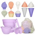 thumbnail image 1 of Juego de 17 piezas de silicona MarcZero de Beach Toys con balde, pala y bolsa, 1 of 9