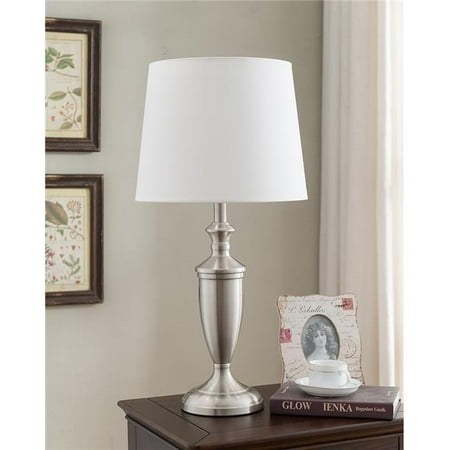 Kb L228 Table Lamps Brushed Nickel White 44 Set Of 2 Walmart Canada