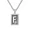 Letter F, variant on Men's Stainless Steel Dainty Silver Square Cross Initials A-Z Alphabet Necklace Classic Trendy Sweater Chain Pendant Hip Hop Jewelry Gift Letter Z