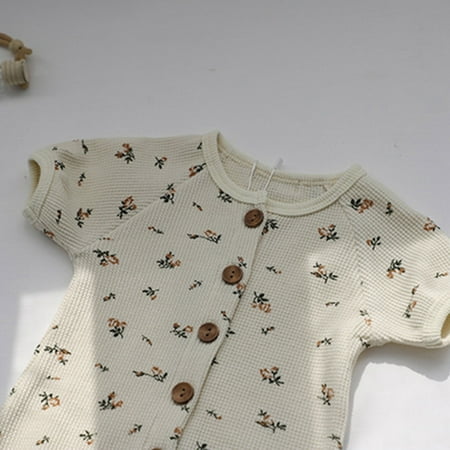 

Aayomet Baby Rompers Girl Long Sleeve Infant Baby Girl Corduroy Basic Plain Ruffle Long Sleeve Romper Tops Clothes Khaki 6-12 Months
