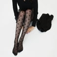 thumbnail image 4 of Pantimedias de encaje de lunares Vintage NikouMX para mujer medias de malla ultrafinas ajustadas negras sexis, 4 of 5