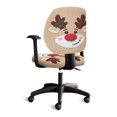thumbnail image 4 of CHAQLIN Removable Office Chair Covers for Armchair, 2 Pcs Rotating Chair Protectors Polyester Fabric Computer Chair Protective Cover Reindeer Face Pattern, 4 of 7