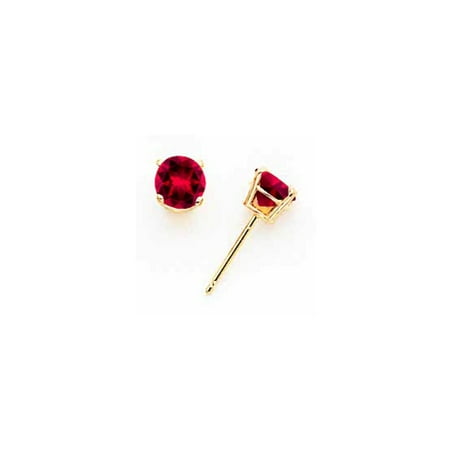 Jewelry S Network 14k Yellow Gold Ruby Post Earrings 5x5 Mm 14k Yellow Gold Ruby Post Earrings 5x5