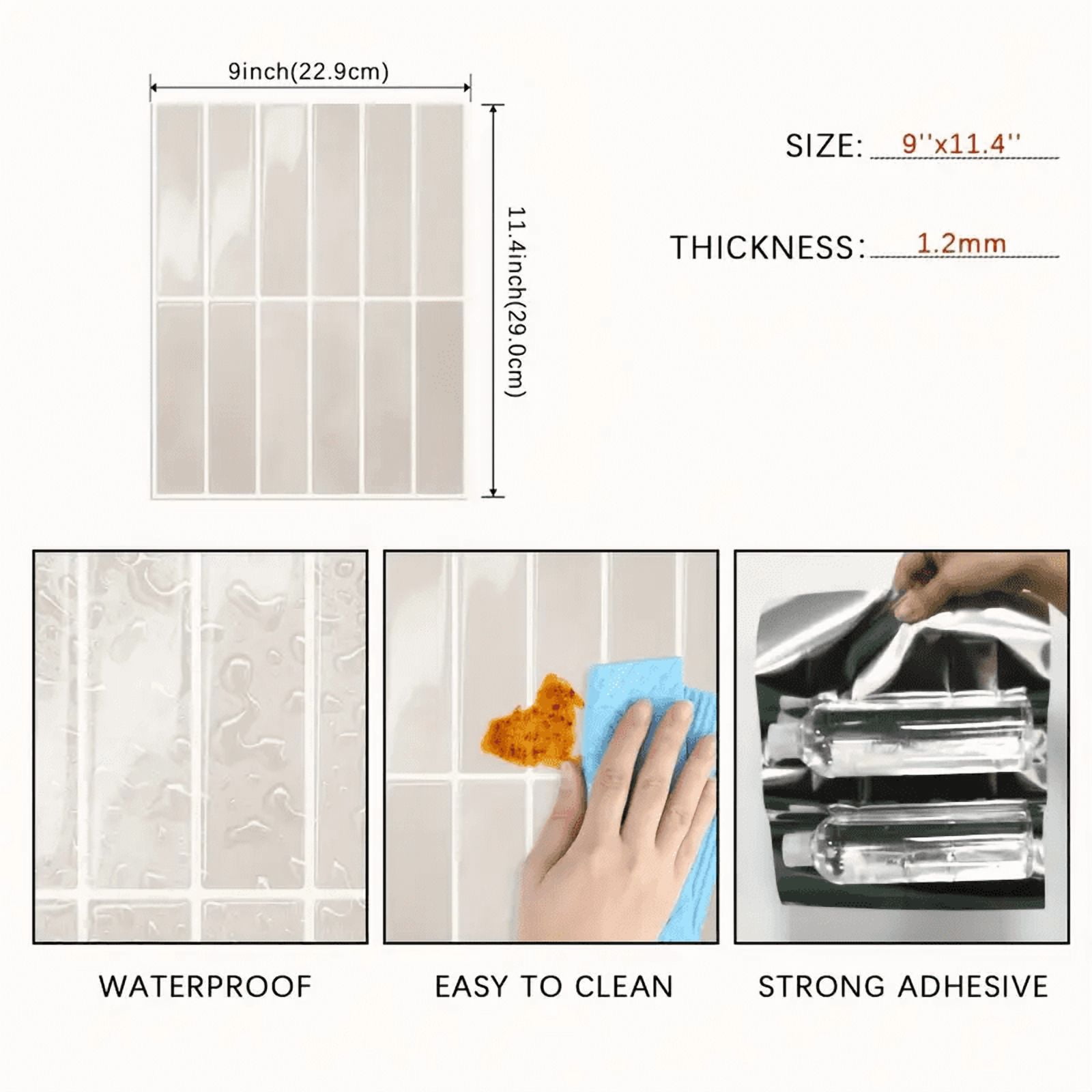 Peel and Stick Backsplash Wall Tiles,Self-Adhesive,Oil Proof,Waterproof, Removable Wall Panels for Kitchen & Bathroom,Modern Design, Easy Install (11.4x9 inch,20 Pack)