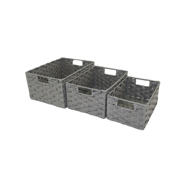 Inteprter Soporte de almacenamiento de ratán de vid Artificial para baño, 3 piezas, organizador de gran capacidad, cesto de aseo para el hogar, la cocina Almacenamiento y organización del hogar Inteprter HA067828-01